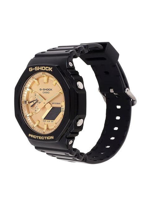 Casio G-Shock GA-2100GB-1ADR Gold Analog-Digital Dial Black Resin Strap  Men's Watch G1453