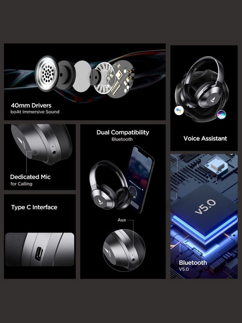 Boat Nirvanaa 751 ANC Hybrid Over Ear BT Headphone with Active Noise  Cancellation (Gunmetal Grey)