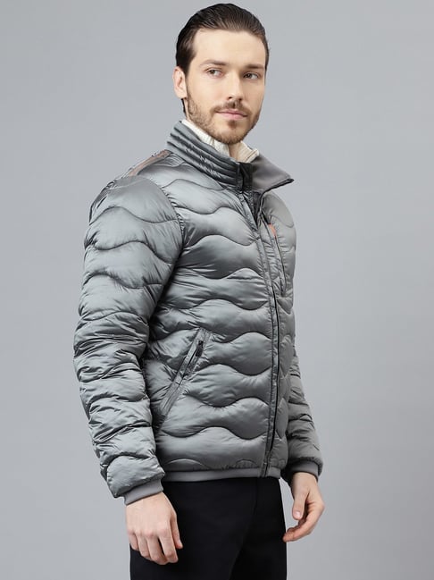 Buy Woodland Grey Regular Fit Quilted Jacket for Mens Online