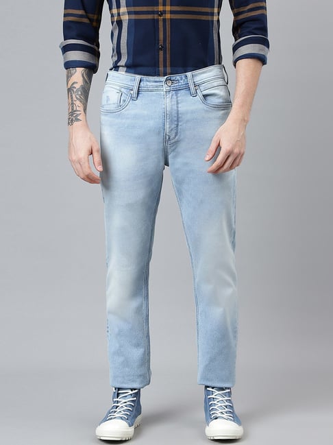 Buy Woodland Blue Cotton Regular Fit Jeans for Mens Online Tata CLiQ