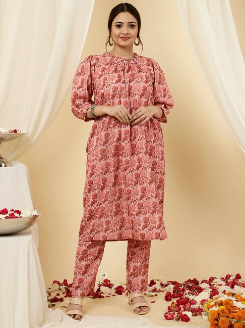 Women's and Girls Fully Stitched Pleated Long Kurti with Long Side Slit  with latkans and Front