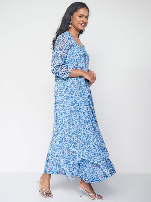 chinese dress ladies Buy Global Desi Women's Polyester Fit and Flare Maxi Special Occasion Dress  (SS21GM071MXPG_Teal_S) at Amazon.in