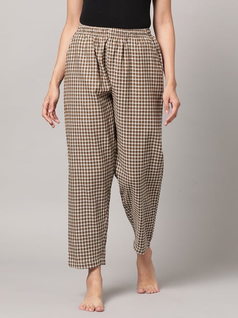 Kryptic Brown Cotton Checks Pyjamas-picture-33