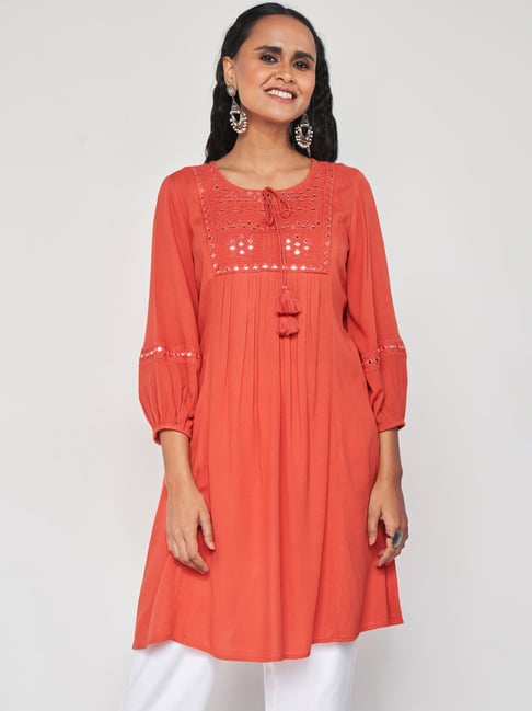 global desi orange tunic