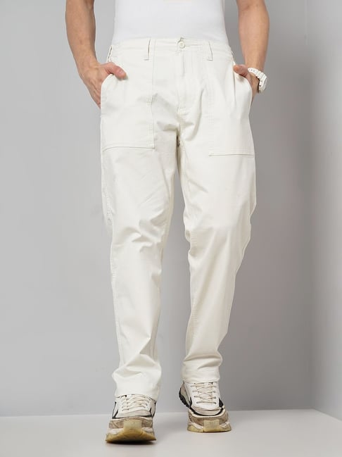 Buy celio* Off White Regular Fit Cargos for Men's Online Tata CLiQ