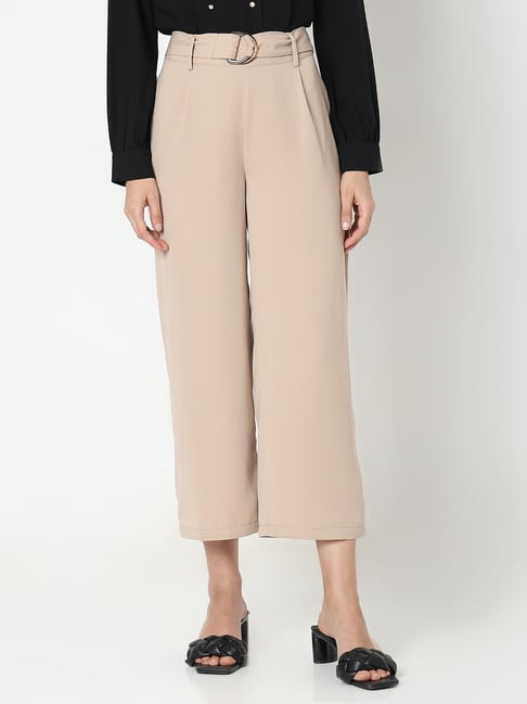 Vero Moda Khaki Straight Fit High Rise Pants-picture-11