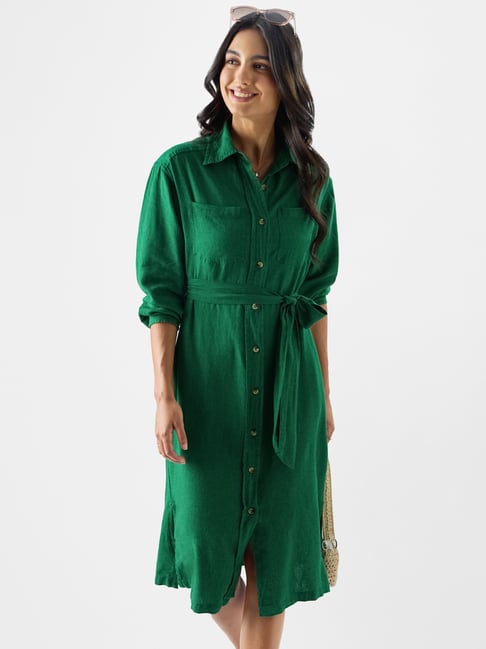 green emerald velvet dress Share Your Story Hunter Green Shirt Dress  Shop the Mint