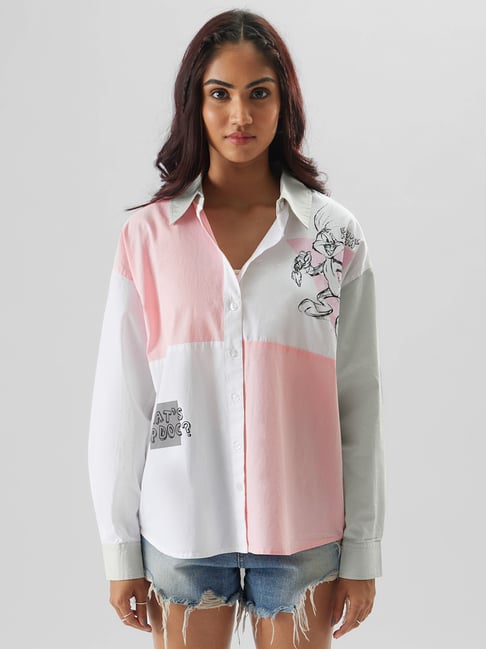 The Souled Store White Cotton Printed Shirt-picture-34