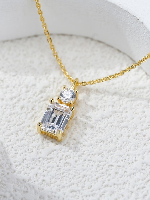 Emerald Cut Clear White Topaz Pendant Necklace - Made to Order – Midwinter  Co. Alternative Bridal Rings and Modern Fine Jewelry