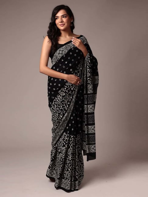 Buy Black Sarees for Women by Divine International Tradingco Online |  Ajio.com