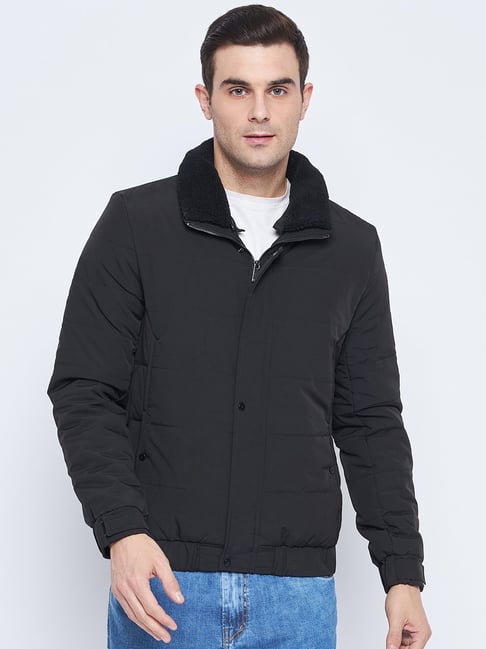 Camla Black Regular Fit Shirt Collar Quilted Jacket-picture-22