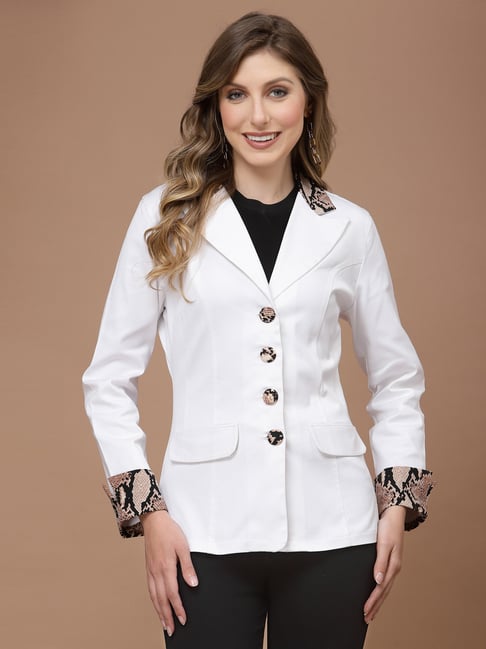 Buy KASSUALLY White Relaxed Fit Blazer for Women Online Tata CLiQ