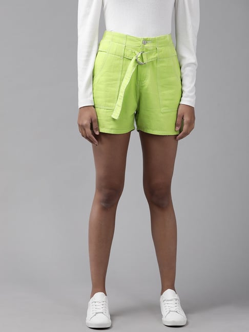 KASSUALLY Green Relaxed Fit Shorts-picture-47