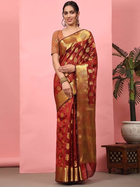 Amazing Maroon Color Silk Saree