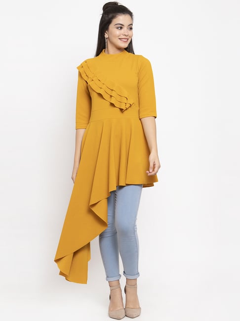 Buy KASSUALLY Mustard Relaxed Fit Top for Women Online Tata CLiQ