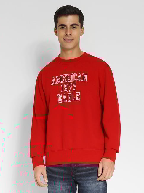 American Eagle Red Regular Fit Printed Sweatshirt-picture-47