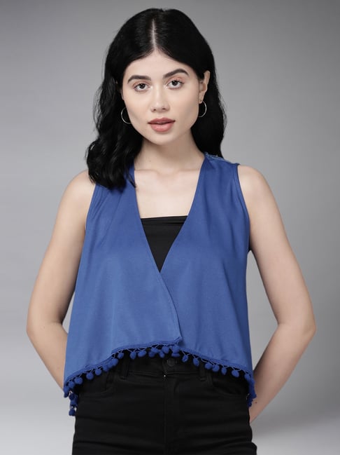 Buy Aarika Blue Plain Shrug for Women Online Tata CLiQ