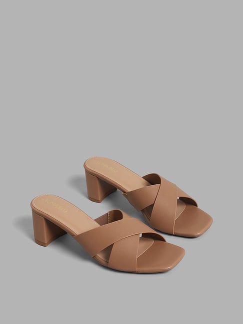 Softouch Tan Casual Mule Flats for Women