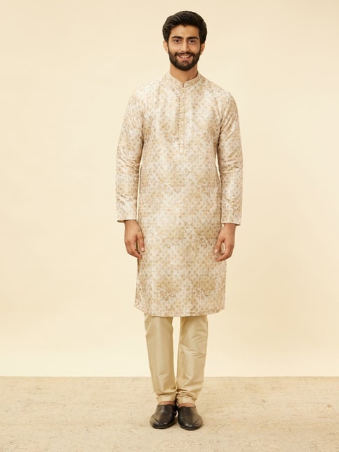 Buy Off-White Jacquard Sherwani Suit Online in the USA @Manyavar - Sherwani  for Men