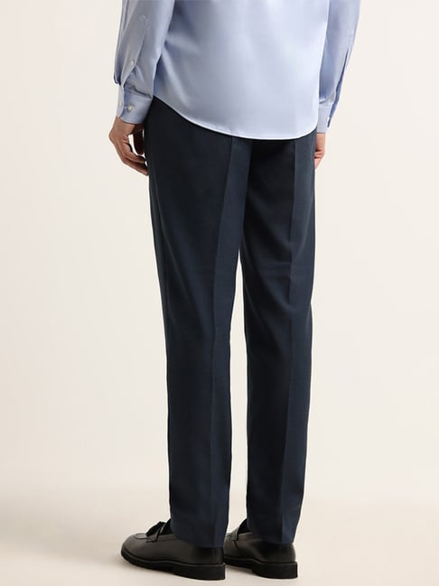 ELANHOOD Grey & Brown Relaxed Fit Formal Trouser Formal Pant For Men