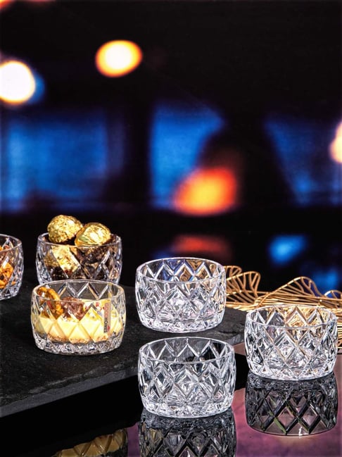Goodhomes Transparent Glass Bowl (0.13 L) - Set of 6