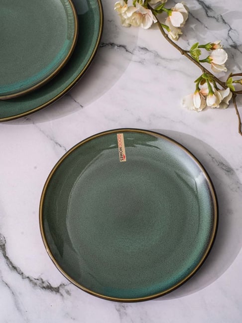 Buy Goodhomes Green Ceramic Side Plate Set of at Best Price