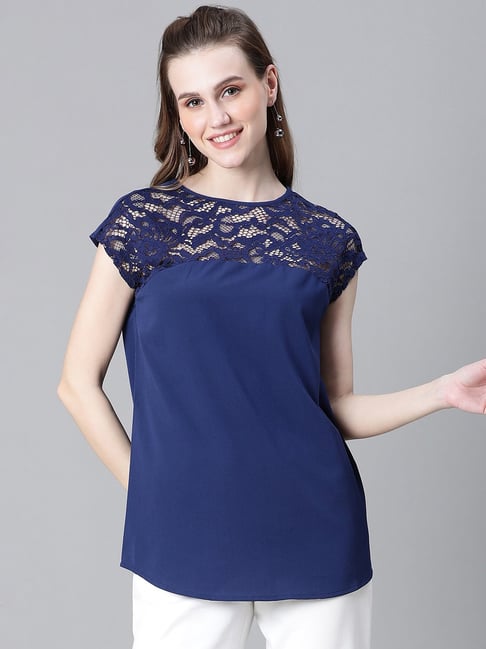 Oxolloxo Navy Regular Fit Top-picture-19