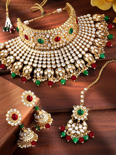 Indian Bollywood Gold Plated Kundan Bridal Wedding Choker Necklace Jewelry  Set | eBay
