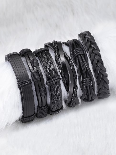 Amazon.com: LJWVX Men's Leather Bracelet Black Leather Braided Jewelry  Wrist Cuff Accessory Stainless Steel Clasp Men Jewelry Gift for Son Dad:  Clothing, Shoes & Jewelry
