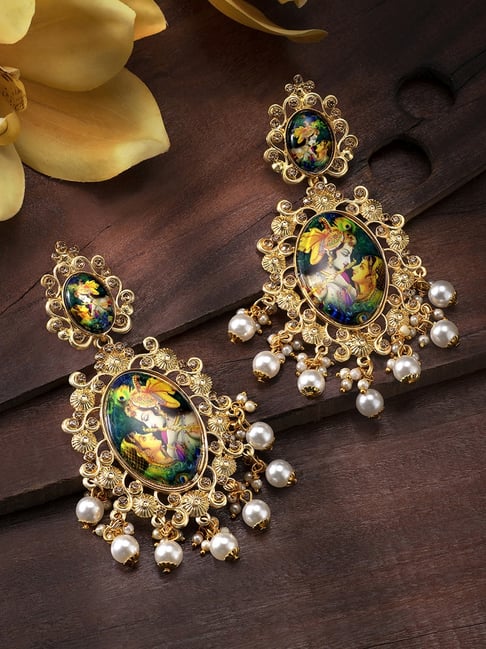 Radha Krishna Antique Jhumkas - South India Jewels | Temple jewellery  earrings, Antique necklaces design, Antique bridal jewelry