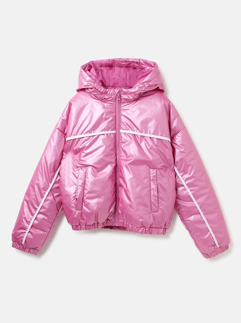 Buy United Colors of Benetton Kids Pink Solid Jacket for Girls