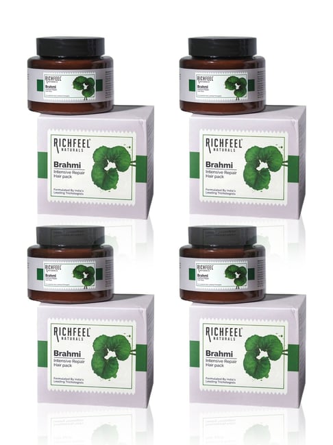Richfeel Brahmi Intensive Repair Hair Pack - Pack of 4