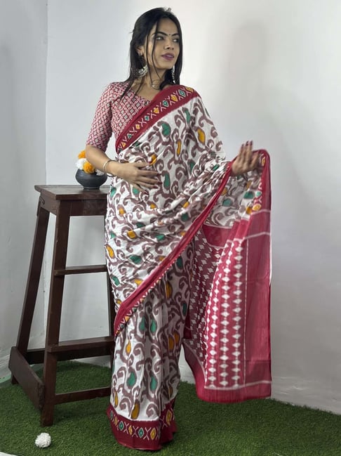 Maroon Garad Silk Sarees – Dailybuyys