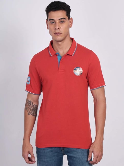 Lee Rust Slim Fit Logo Print Polo T-Shirt-picture-12