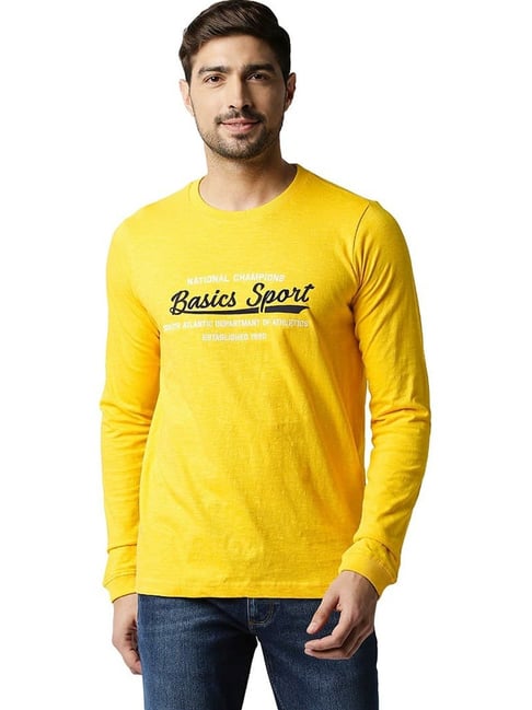 Basics Daffodil Cotton Muscle Fit Printed T-Shirt-picture-24