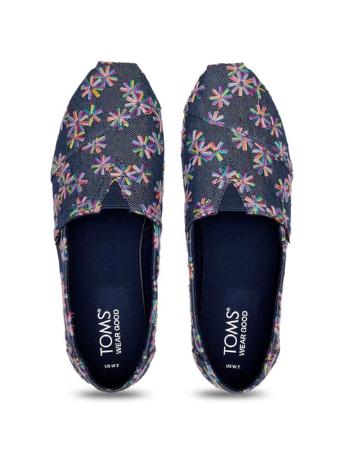 TOMS Women's Navy Espadrille Shoes