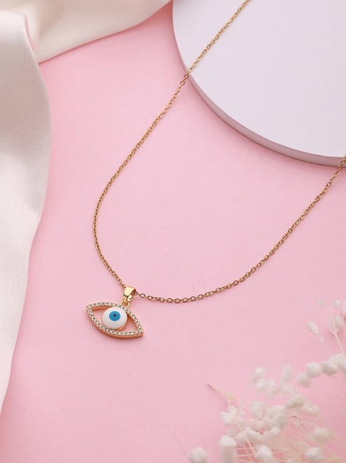 Evil Eye diamond necklace with sapphire - Freedman Jewelers
