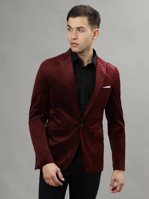 Slim Fit Maroon Blazer Allen Solly Maroon Slim Fit Blazer