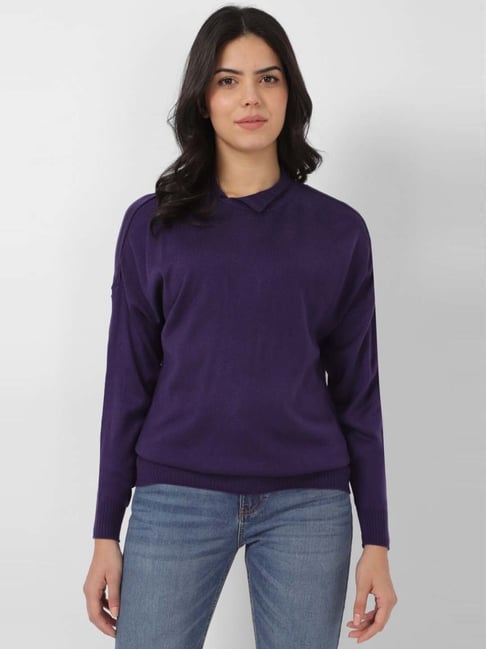 Van Heusen Purple Regular Fit Sweater-picture-16