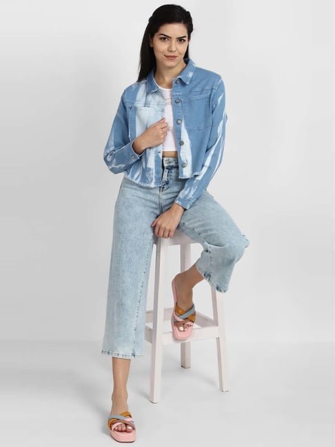 Buy Allen Solly Blue Printed Denim Shirt for Women Online Tata CLiQ