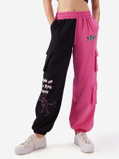 Pink and black online joggers