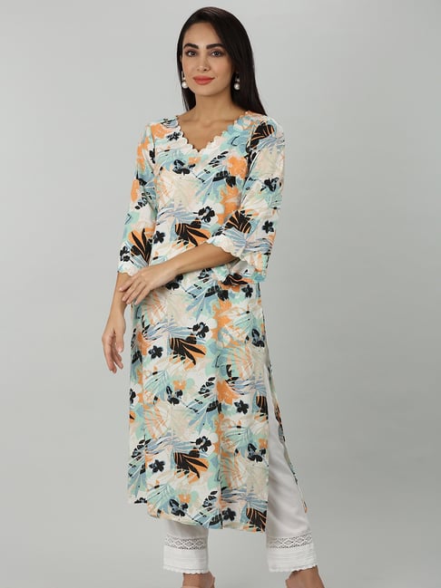 Mustard Multicolor Printed Kurta-picture-20