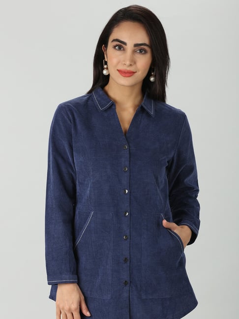 Mustard Navy Regular Fit Shirt-picture-48