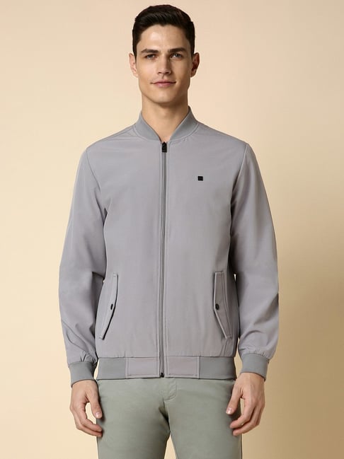 Allen Solly Grey Cotton Regular Fit Bomber Jacket-picture-25