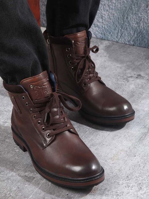 Buy ID Men's Regular Brown Derby Boots for Men at Best Price