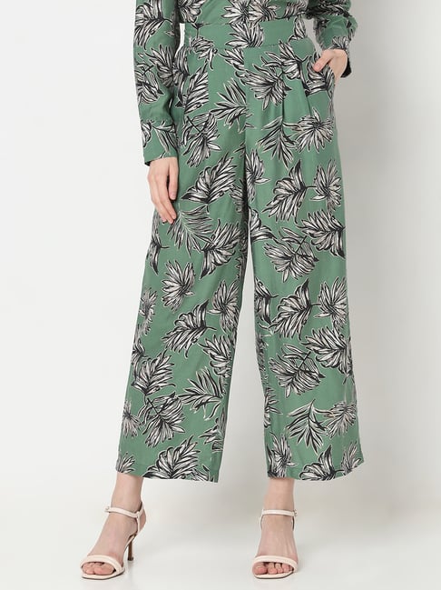 Vero Moda Green & Black Printed High Rise Pants-picture-38