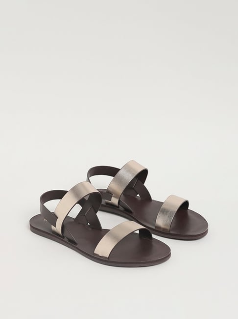 Buy SOLEPLAY by Westside Brown Double Band Leather Cork Sandals for Online  @ Tata CLiQ