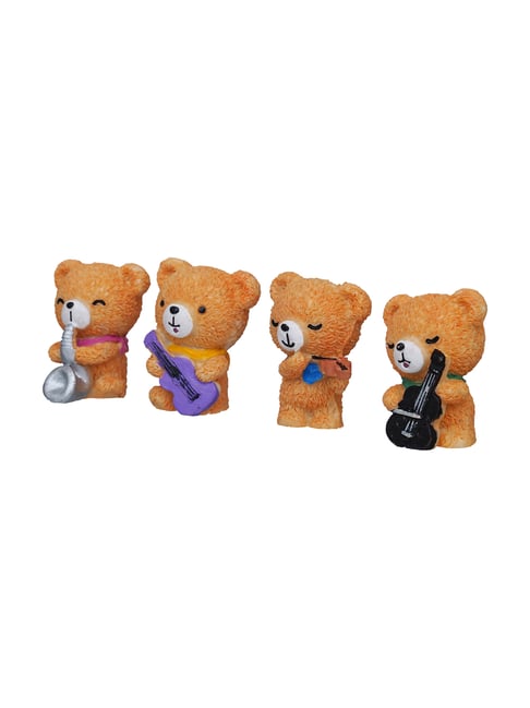 Buy eCraftIndia Solid Polyresin Cute Teddy Bears Set of 4 at Best
