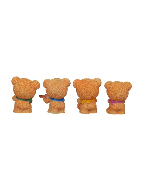 Buy eCraftIndia Solid Polyresin Cute Teddy Bears Set of 4 at Best