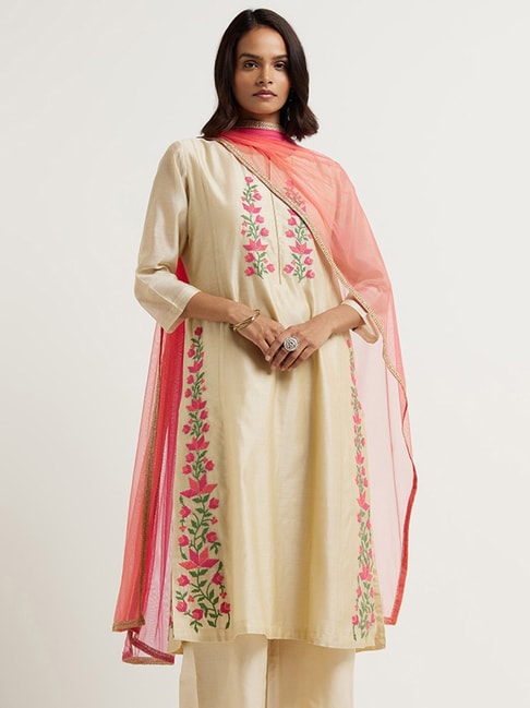 Vark by Westside Grey Kurta, Inner, Palazzos And Dupatta Set Price in  India, Full Specifications & Offers | DTashion.com